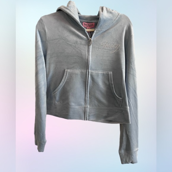 Juicy Couture Tops - Juicy Couture Women's Light Blue Zip-Up Hoodie 🩵